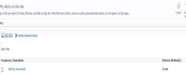 My Alerts on this site
